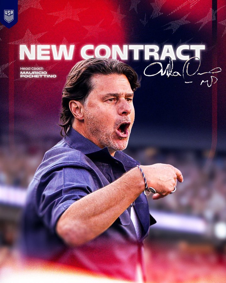 Mauricio Pochettino renova contrato com os Estados Unidos até 2030.