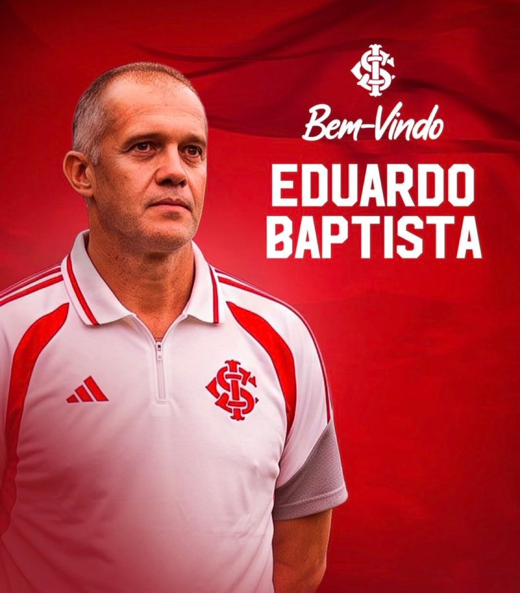 Inter anuncia Eduardo Baptista como técnico até o fim de 2026.