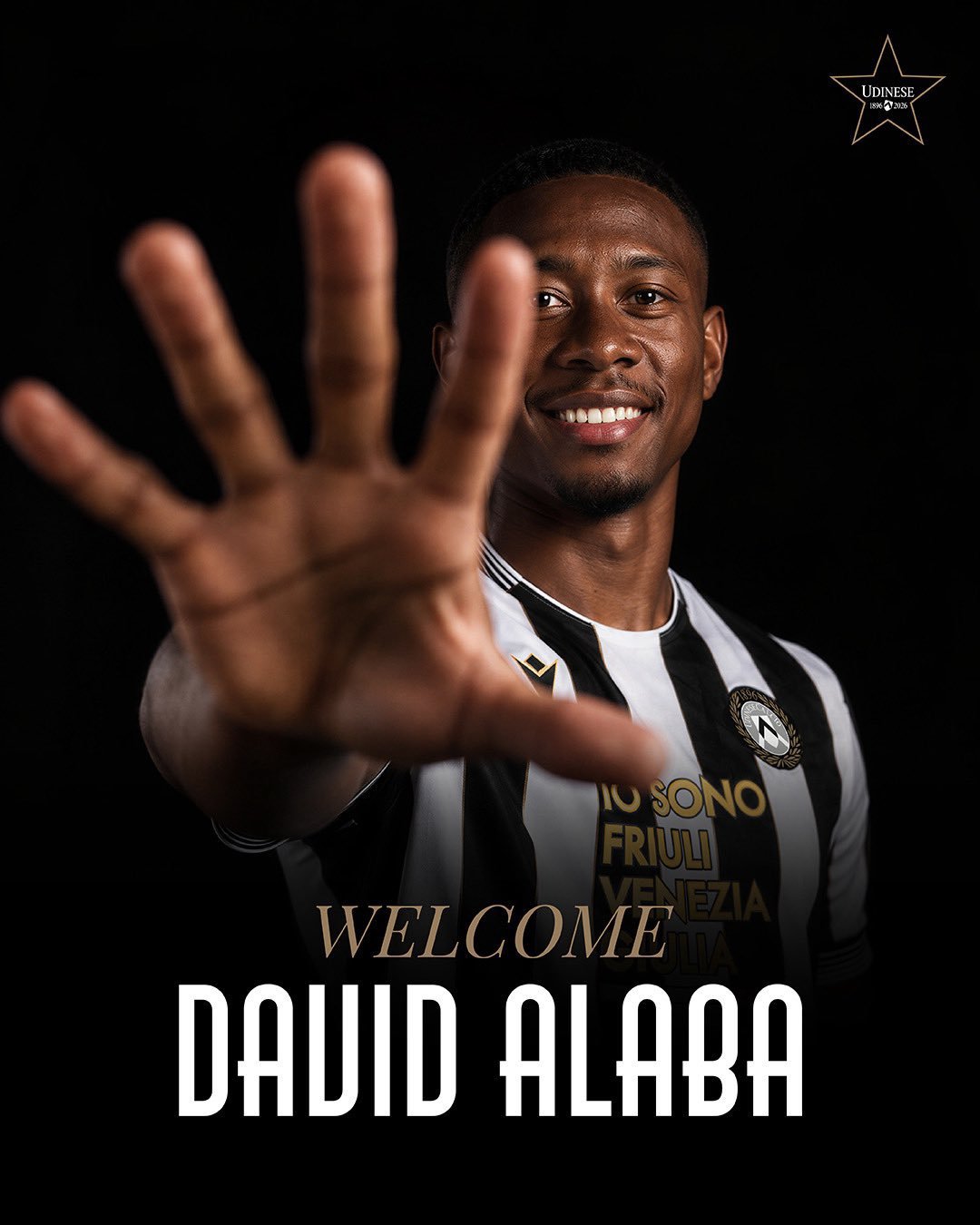 David Alaba anunciou oficialmente como novo reforço da Udinese.